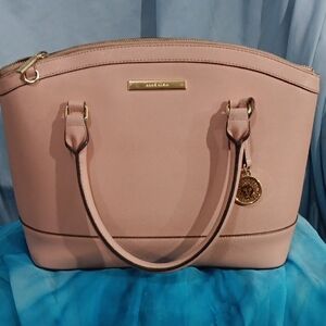 Anne Klein Pink Satchel Dome-Shaped Elegance